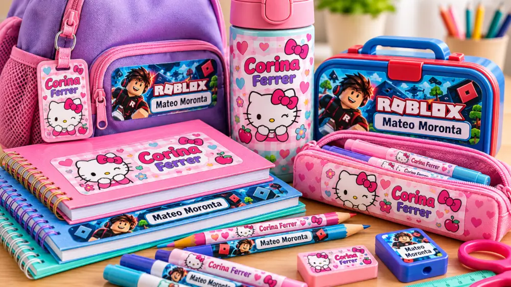 Cómo organizar útiles escolares con etiquetas personalizadas