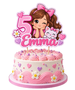 Topper personalizado para cumpleaños con nombre y edad