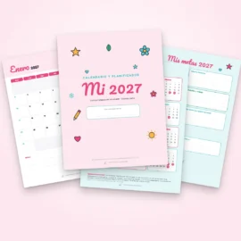 Calendario 2027 para imprimir con portada, meses y planificador