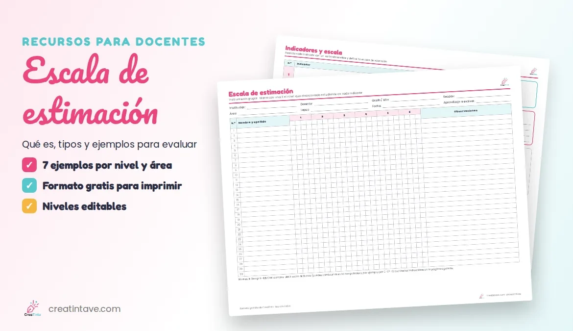 Escala de estimación: formato gratis para imprimir con ejemplos para evaluar