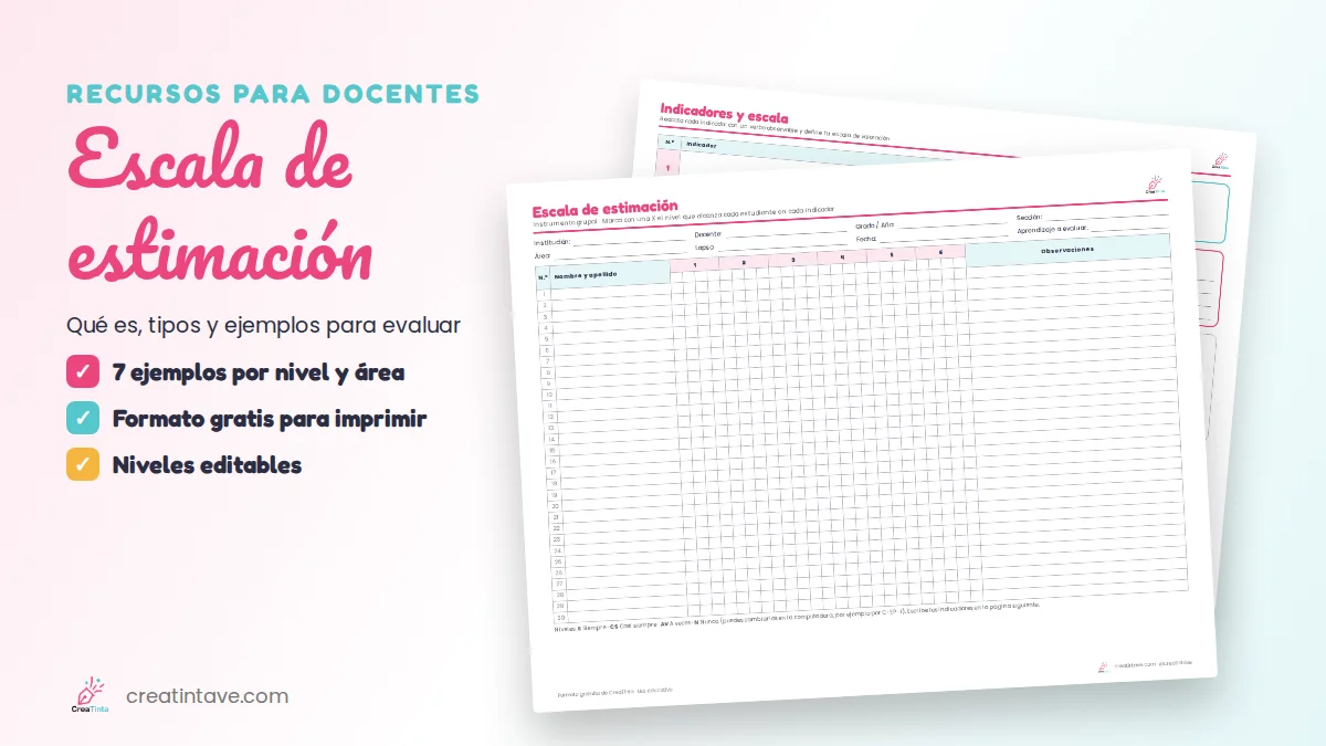 Escala de estimación: formato gratis para imprimir con ejemplos para evaluar