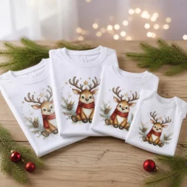Franelas navideñas personalizadas a juego para la familia