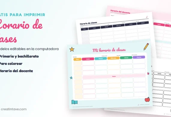 Horario de clases para imprimir: 4 formatos gratis y editables
