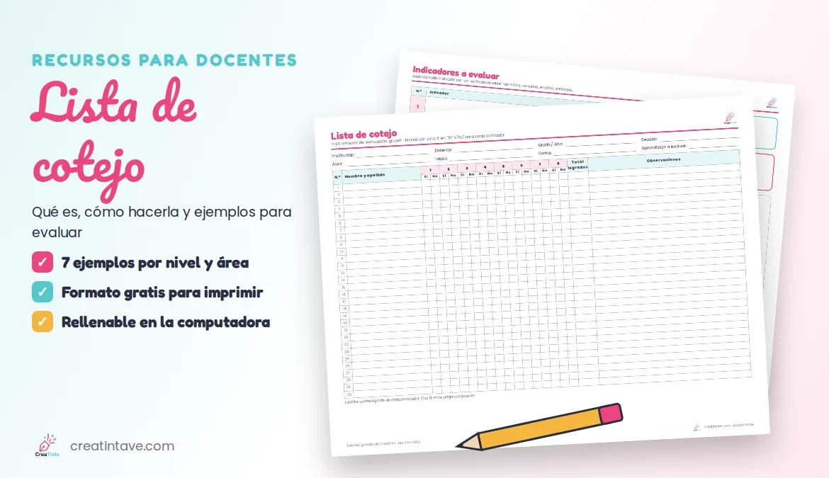 Lista de cotejo: formato gratis para imprimir con ejemplos para evaluar