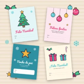 Tarjetas de Navidad para imprimir: kit con etiquetas y carta al Niño Jesús
