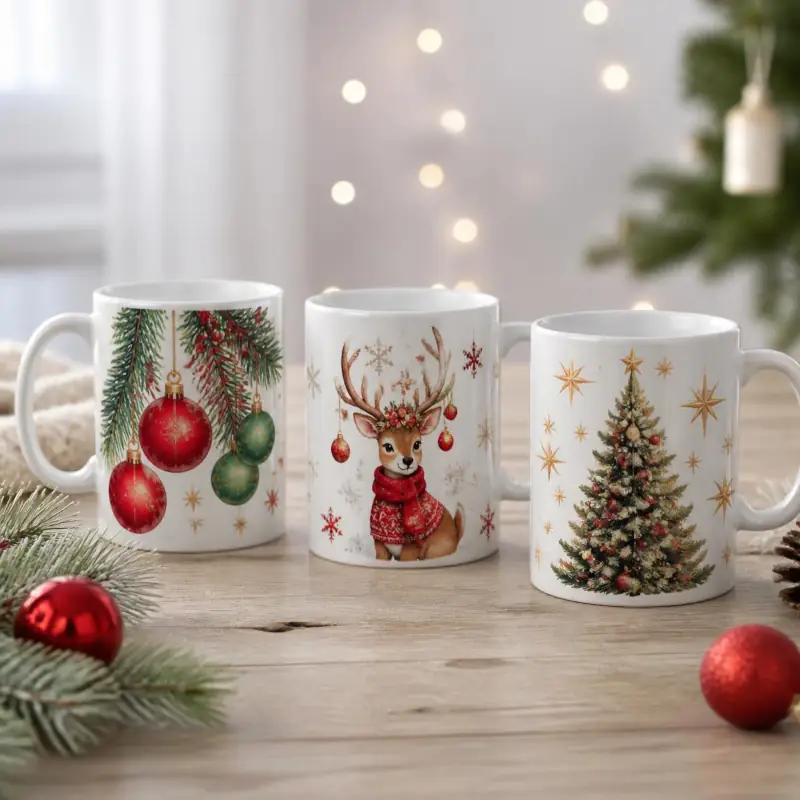 Tazas navideñas personalizadas con diseños de Navidad