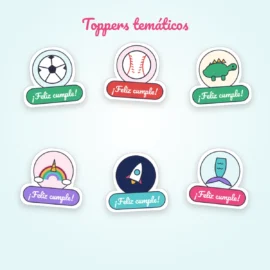 Toppers temáticos de cumpleaños para imprimir para niños